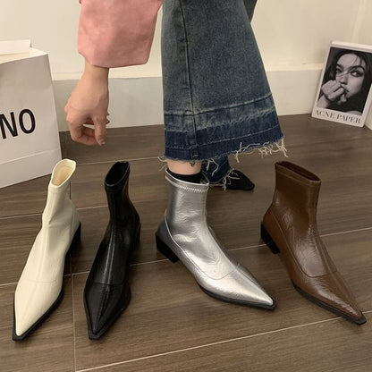 Chunky Heel Short Boots