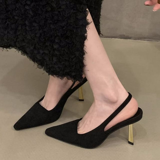 Pointy Toe Stiletto Heel Slingback Sandals