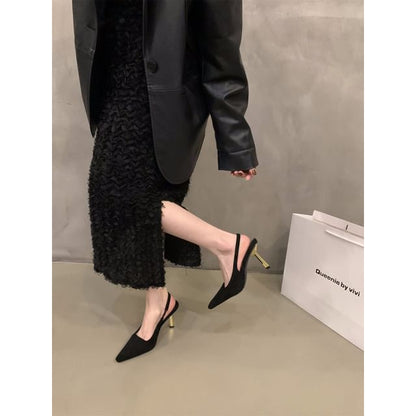 Pointy Toe Stiletto Heel Slingback Sandals