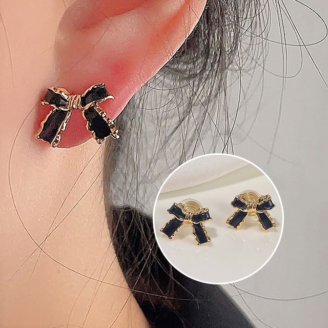 Bow Earring Alloy Stud