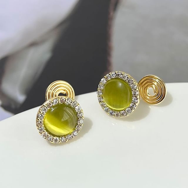 Rhinestone Alloy Ear Eye Cuff Faux Stone Cat