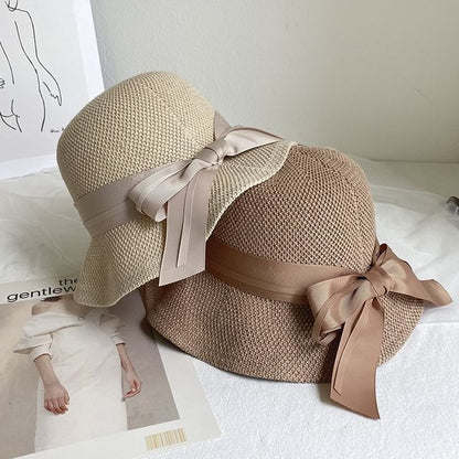 Ribbon Cotton Linen Hat Bucket