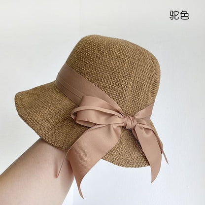 Ribbon Cotton Linen Hat Bucket