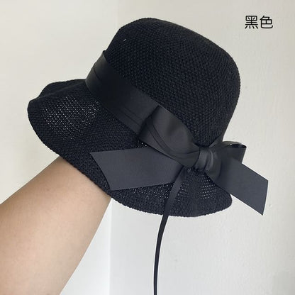 Ribbon Cotton Linen Hat Bucket