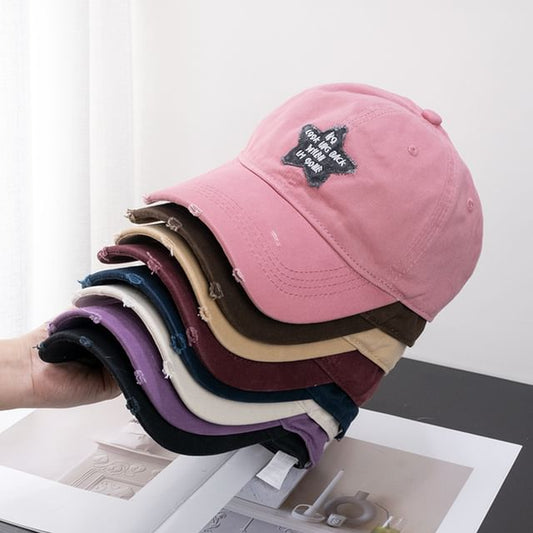 Baseball Distressed Star Cap Applique