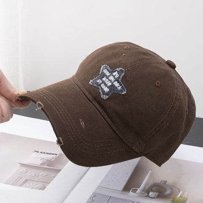 Baseball Distressed Star Cap Applique