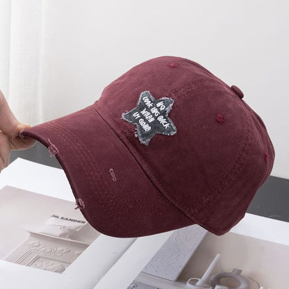 Baseball Distressed Star Cap Applique