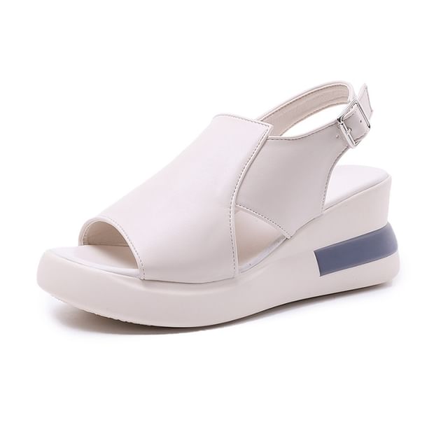 Slingback Platform Wedge Sandals