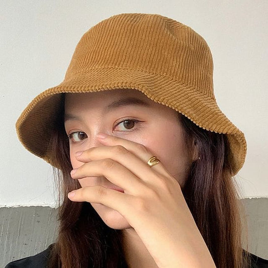 Plain Corduroy Bucket Hat