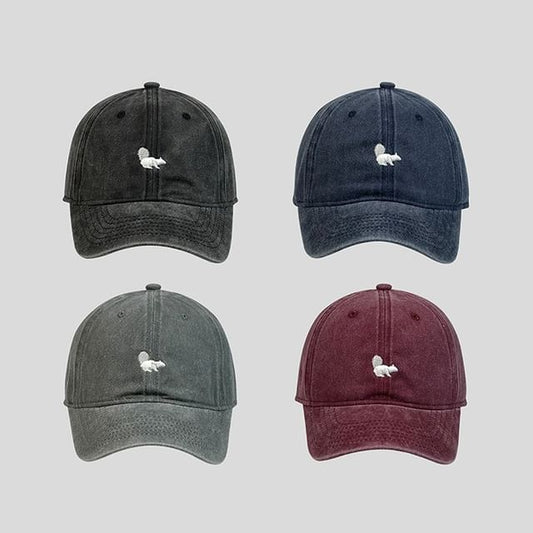 Embroidered Cap Baseball Squirrel