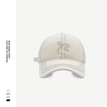 Bow Embroidered Baseball Cap
