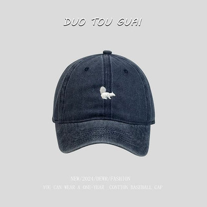 Embroidered Cap Baseball Squirrel