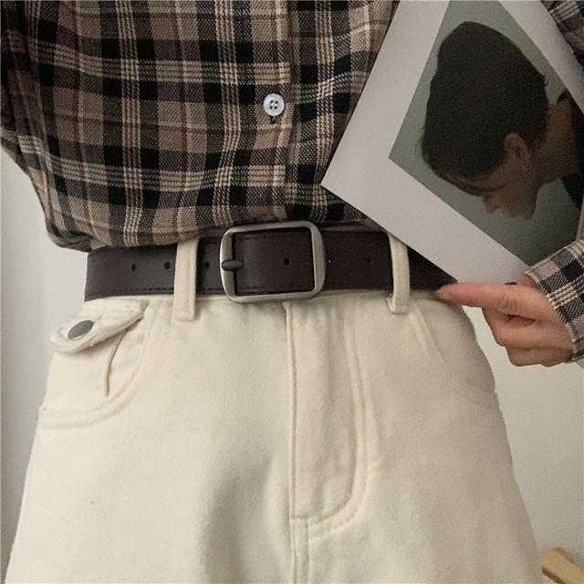 Unisex Faux-Leather Belt