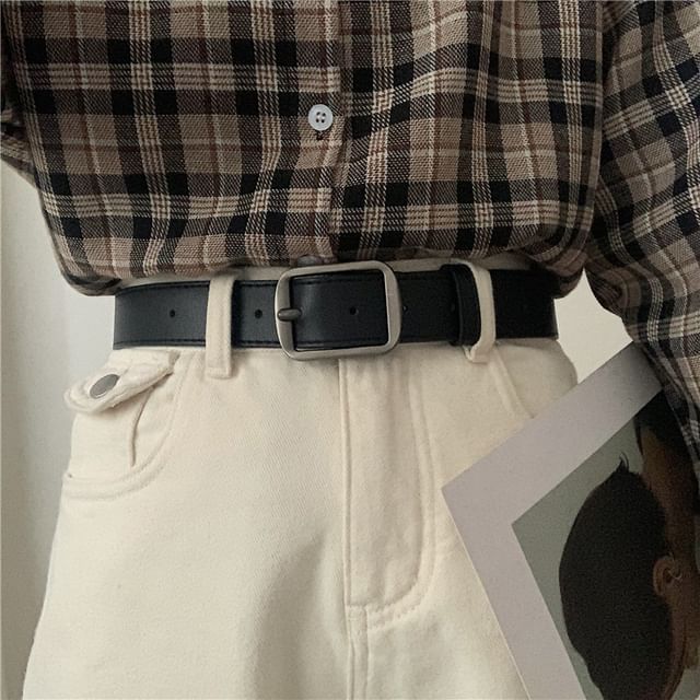 Unisex Faux-Leather Belt