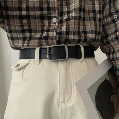 Unisex Faux-Leather Belt