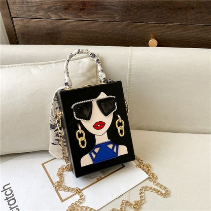 Face Print Crossbody Bag