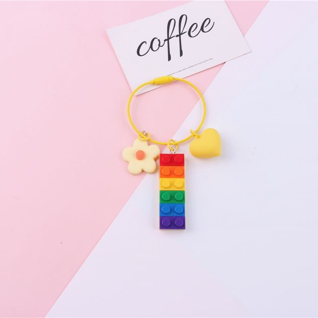 Rainbow Toy Block Bag Charm Keyring (Various Designs)