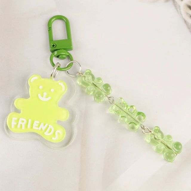 Bear Acrylic Bag Charm Keyring (Various Designs)