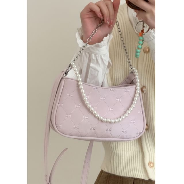 Faux Pearl Chain Shoulder Bag