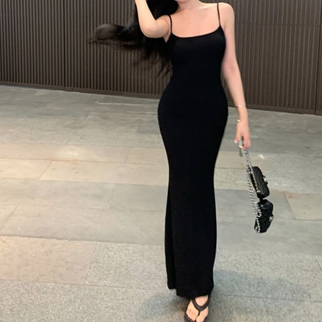 Thin Strap Maxi Sheath Dress
