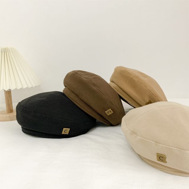 Plain Lettering Beret