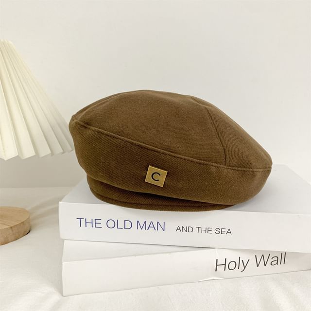 Plain Lettering Beret