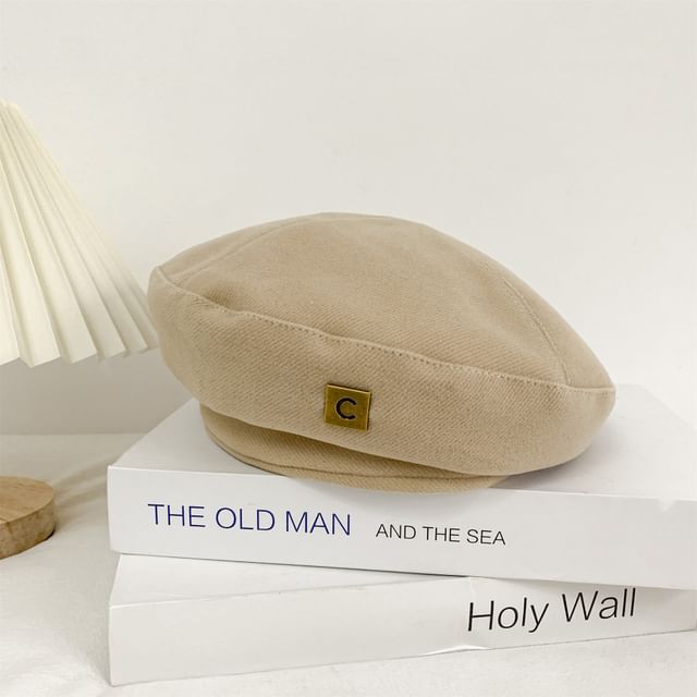 Plain Lettering Beret
