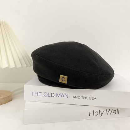 Plain Lettering Beret