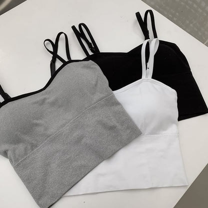Strappy Plain Crop Top