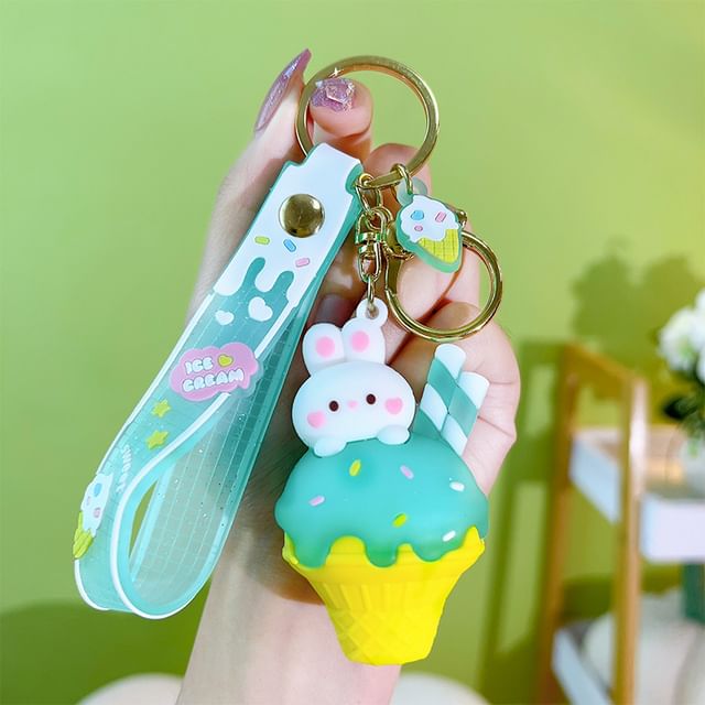 Rabbit Ice Cream Bag Charm Keyring