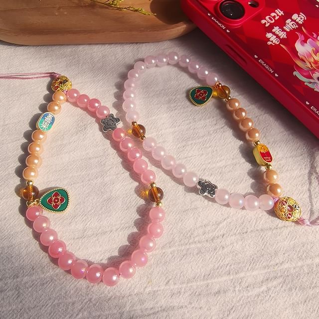 Floral Bead Phone Strap