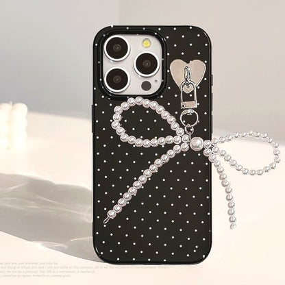 Bow Charm Dotted Phone Case