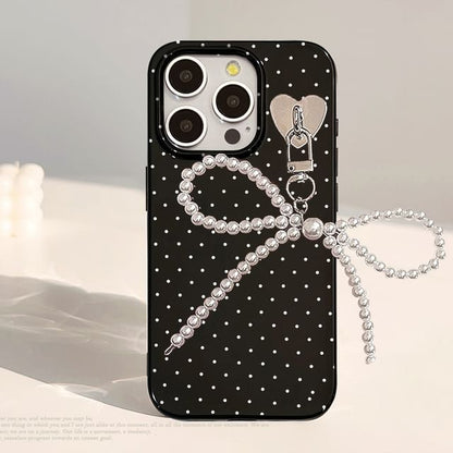 Bow Charm Dotted Phone Case