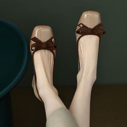 Accent Ribbon Heel Low Pumps