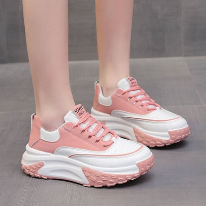 Two Tone Lace-Up Sneakers