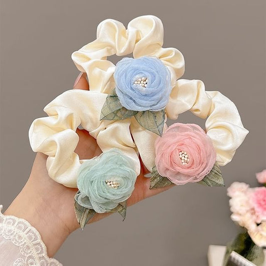 Floral Fabric Scrunchie