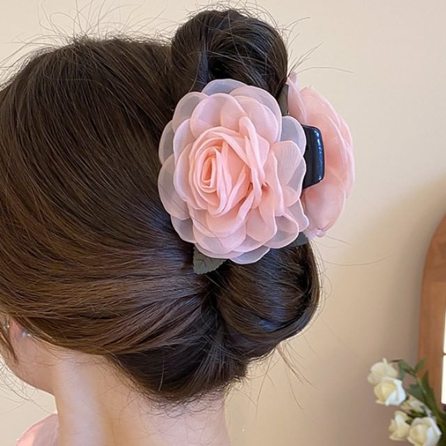 Floral Mesh Hair Claw
