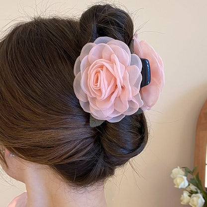 Floral Mesh Hair Claw