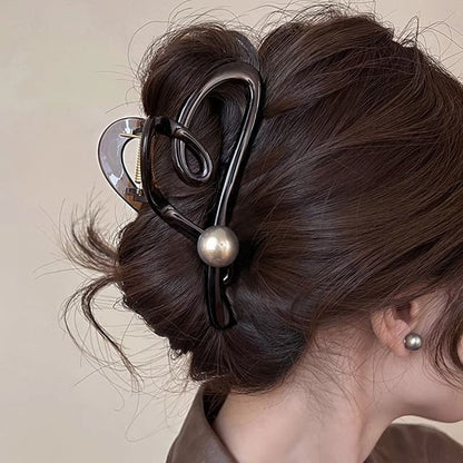 Faux Pearl Heart Hair Claw