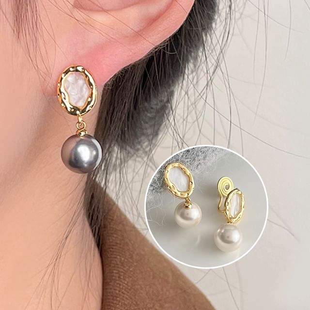 Earring Pearl Cuff Faux