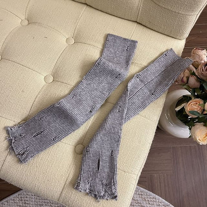 Plain Distressed Leg Warmers