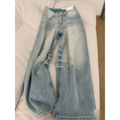 Distressed Washed Wide Leg Jeans (Various Designs)