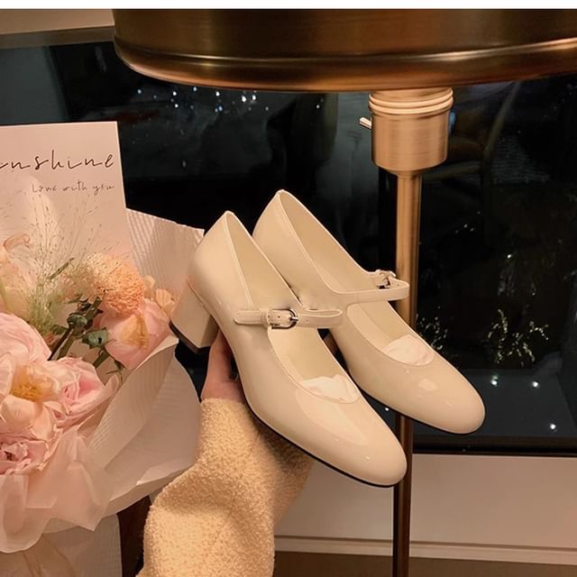 Heel Chunky Jane Pumps Mary