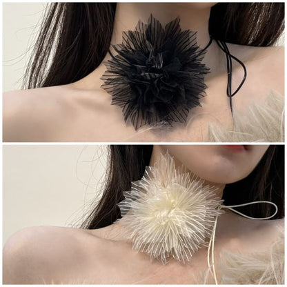 Floral Fabric String Choker