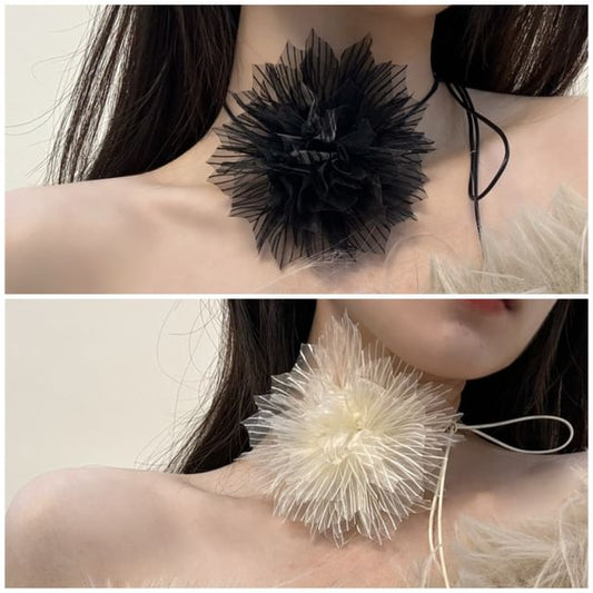 Floral Fabric String Choker