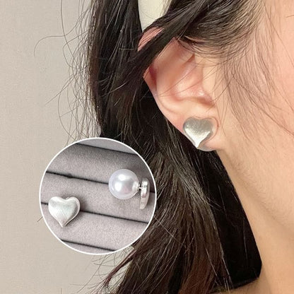 Heart Alloy Stud Earring