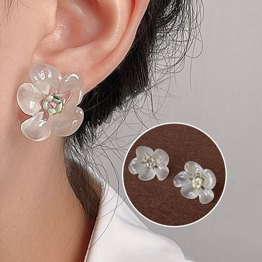Stud Earring Resin Ceramic Floral