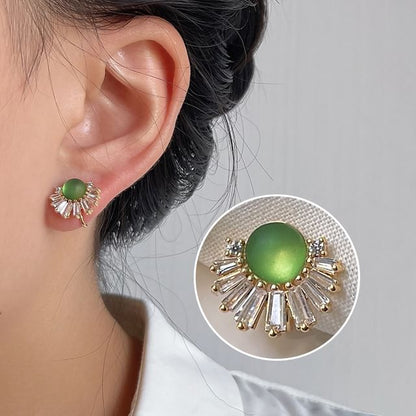 Gemstone Alloy Rhinestone Ear Faux Cuff