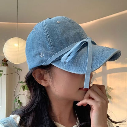 Bow Denim Baseball Cap