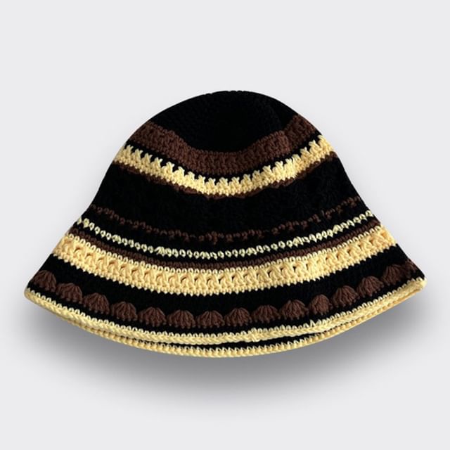 Striped Knit Bucket Hat